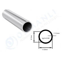 Alüminyum Boru Dış Çap 10mm X Et Kalınlık 1,5 mm